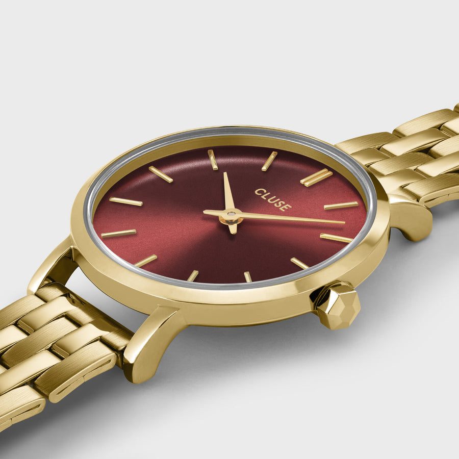 Cluse - Boho Chic Petite Watch Steel, Dark Cherry, Gold Colour