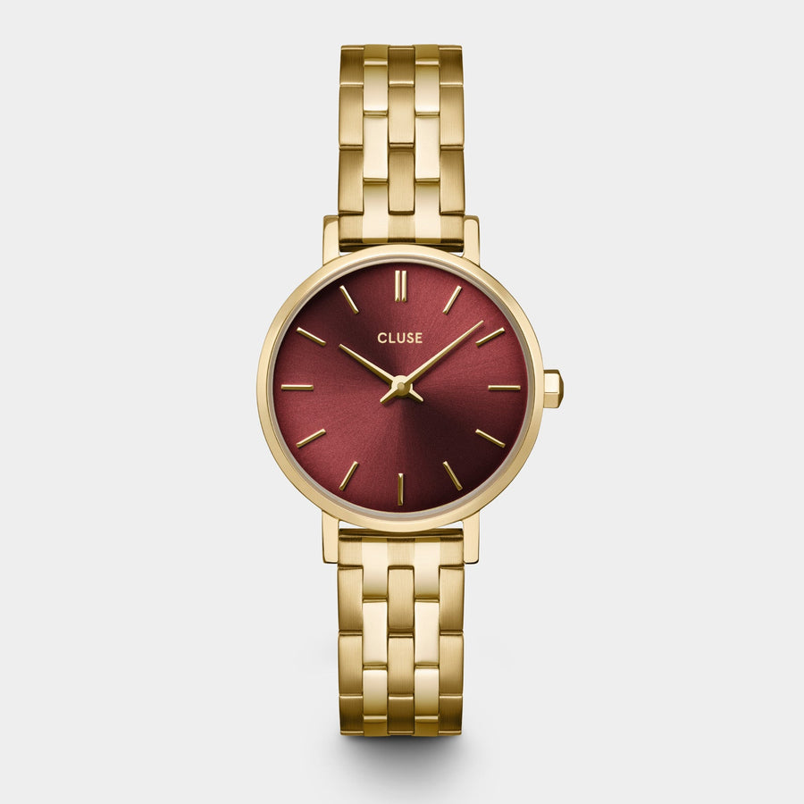 Cluse - Boho Chic Petite Watch Steel, Dark Cherry, Gold Colour
