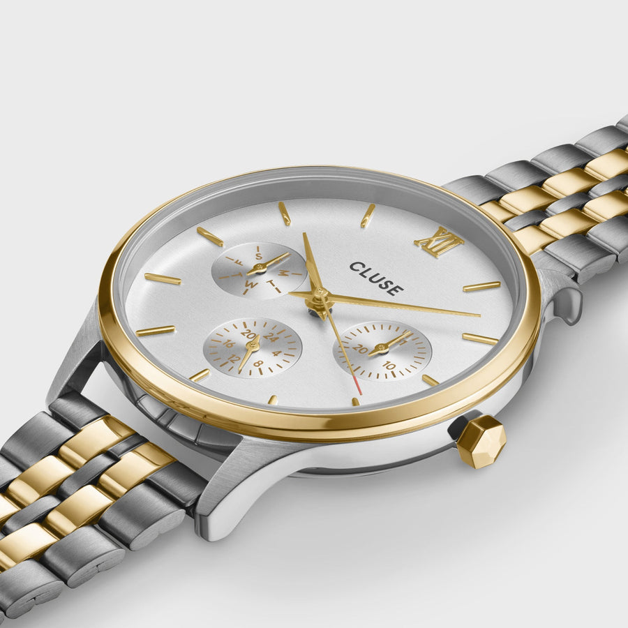 Cluse - Minuit Multifunction Watch Steel, Bicolour