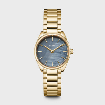 Cluse - Féroce Mini Watch Steel, Blue Pearl, Gold Colour