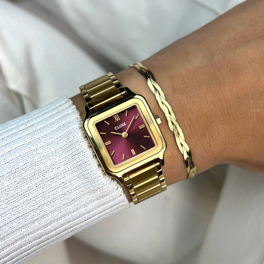 Cluse - Gracieuse Petite Watch Steel, Dark Cherry, Gold Colour