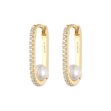 Nana Kay - Oval Pearl Hoop Earrings