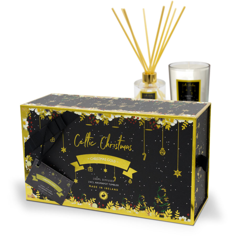Celtic Candles - Christmas Gift Box - Christmas Gold