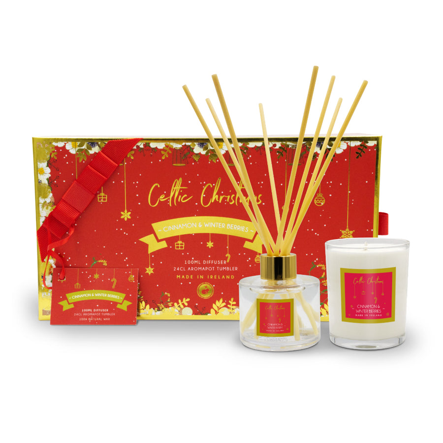 Celtic Candles - Christmas Gift Box - Cinnamon & Winter Berry