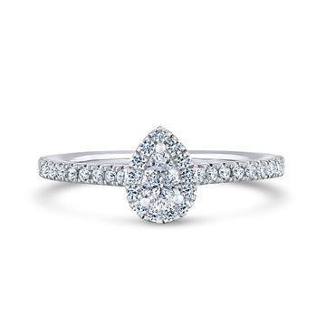 Diamond Pear Halo Ring