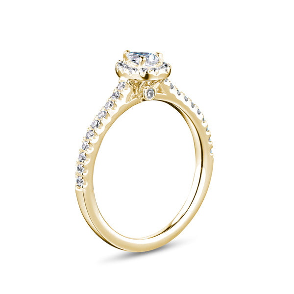 Diamond Pear Halo Ring