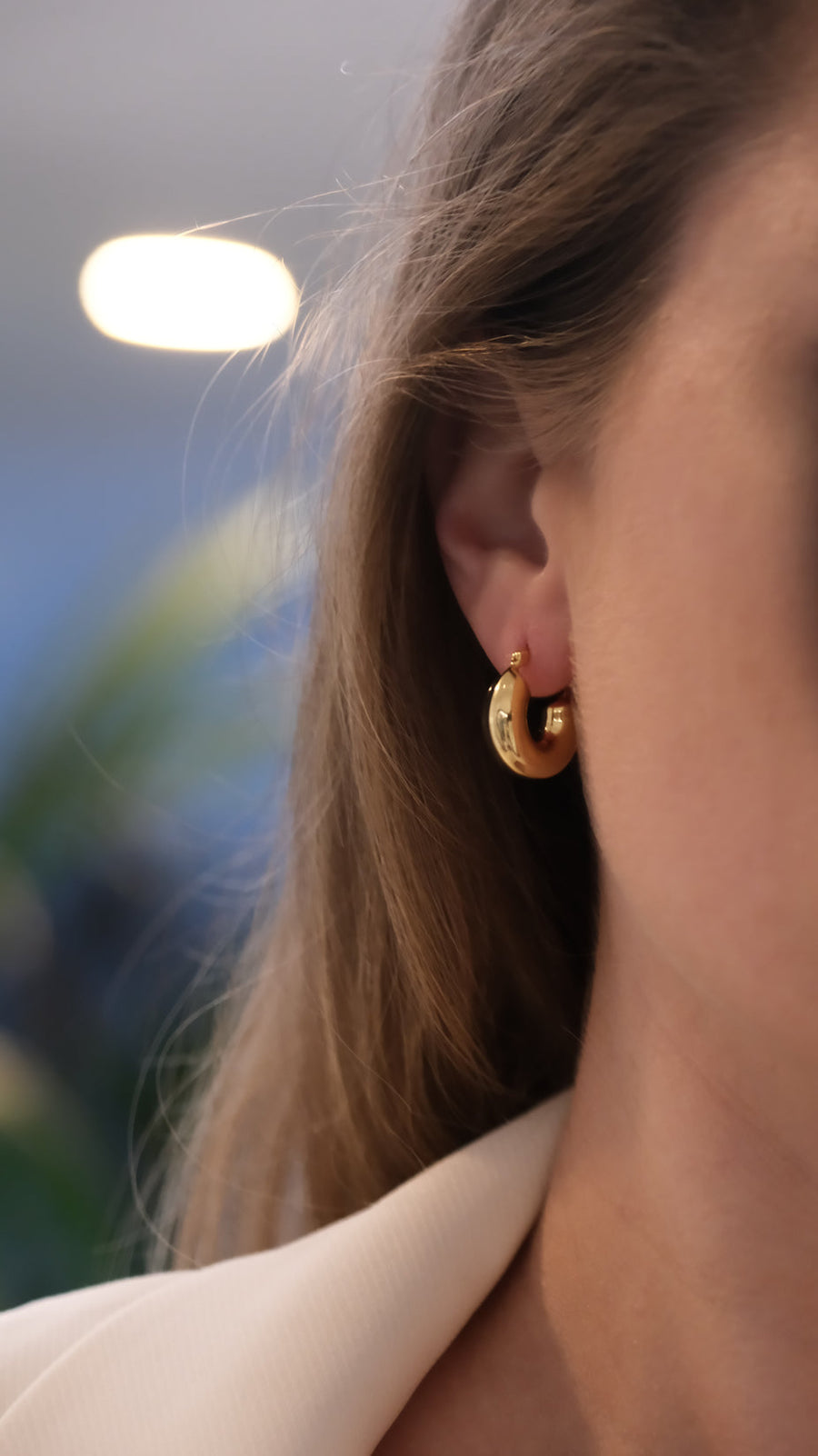 Mary-K - Gold Rounded Hoop Earrings