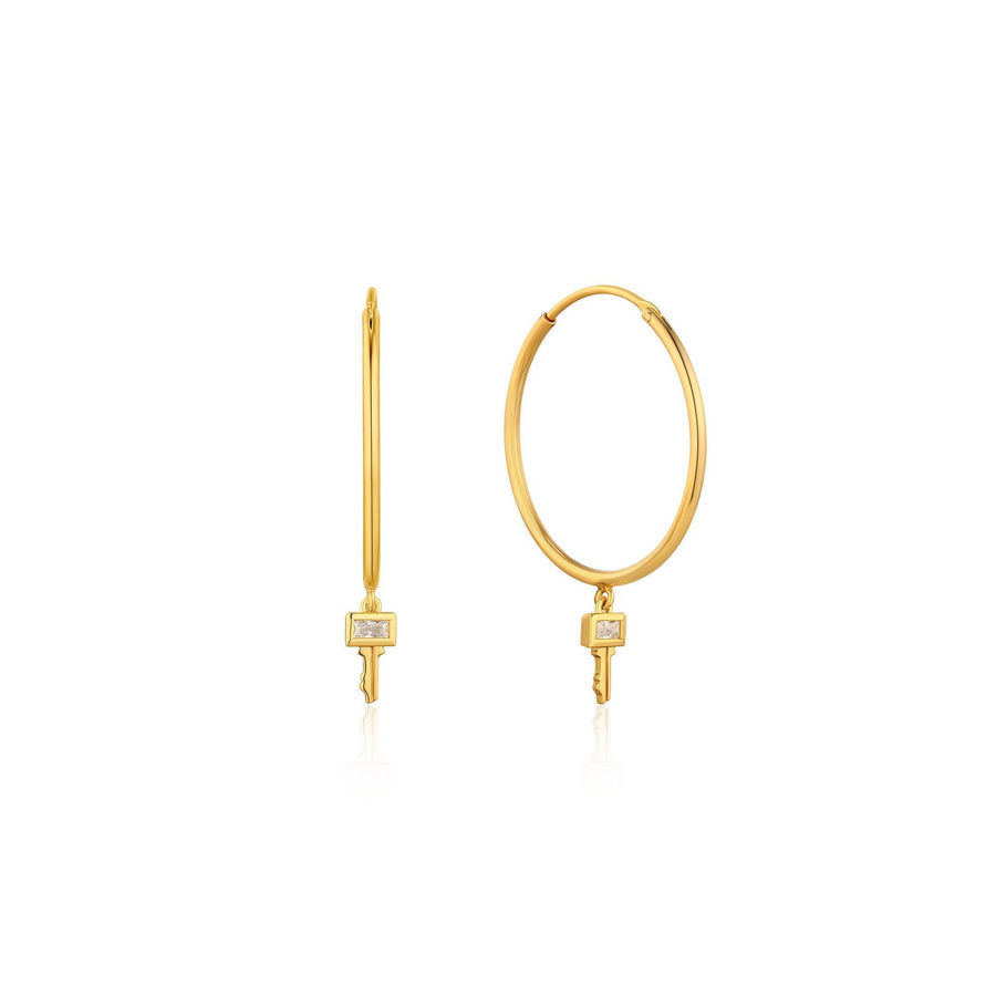 Ania Haie - Gold Key Hoop Earrings