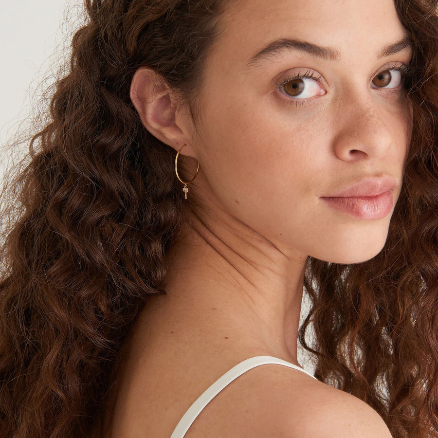 Ania Haie - Gold Key Hoop Earrings