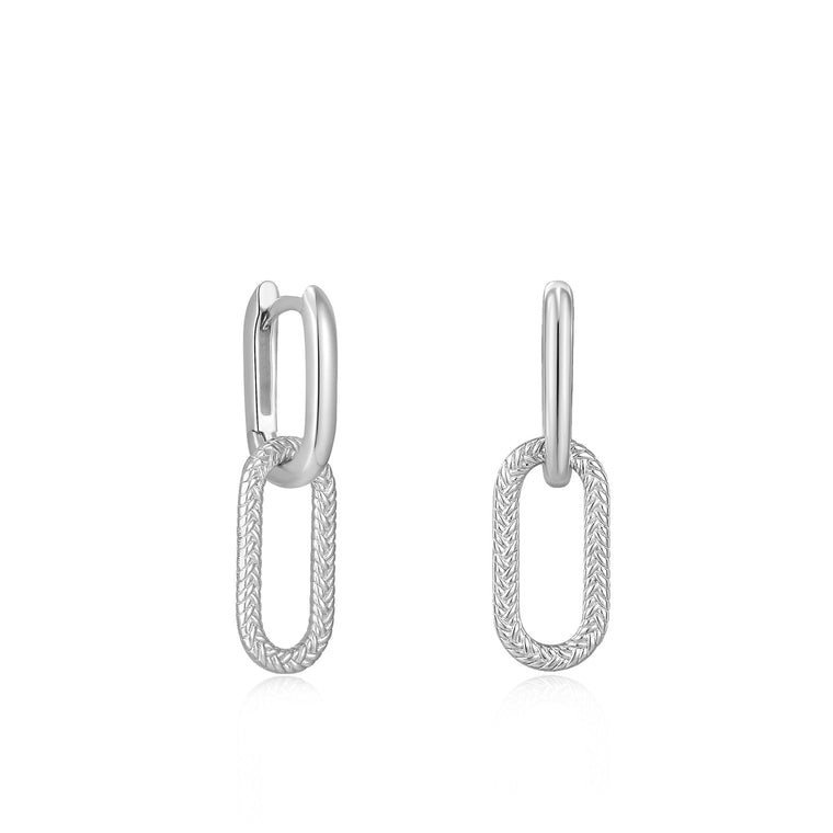 Ania Haie - Silver Rope Oval Drop Earrings