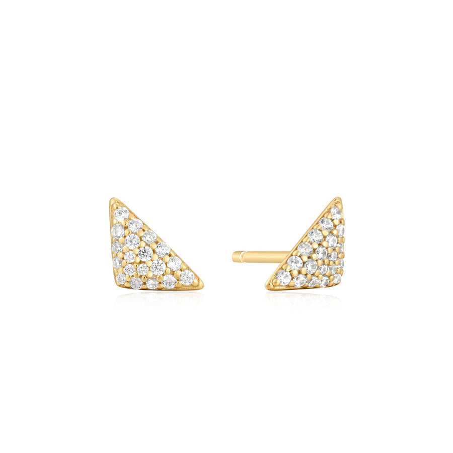 Ania Haie - Gold Triangular Pavé Studs