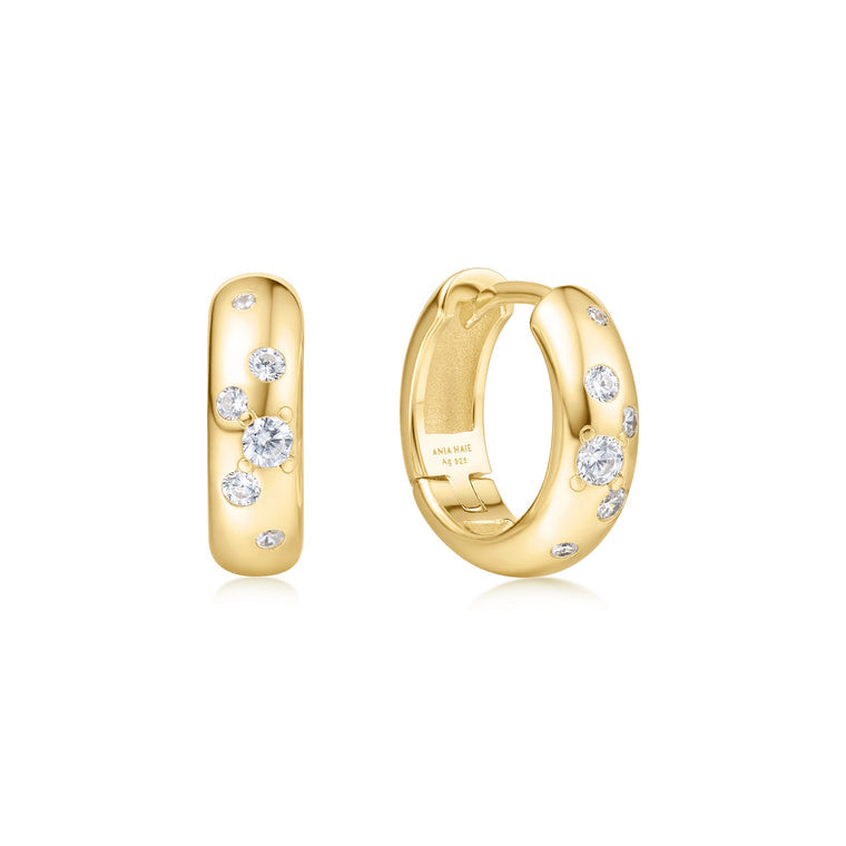 Ania Haie - Gold Small Chubby Sparkling Huggie Hoop Earrings