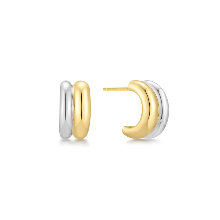Ania Haie - Two-Tone Duet Mixed Huggie Hoop Earrings