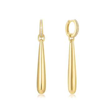 Ania Haie - Gold Long Water Droplet Drop Earrings