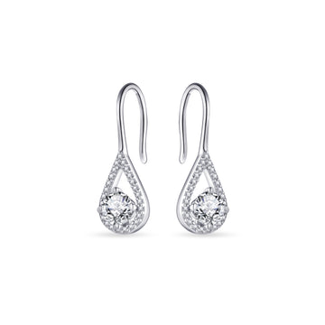 Gisser - Silver CZ Pear Drop Earrings