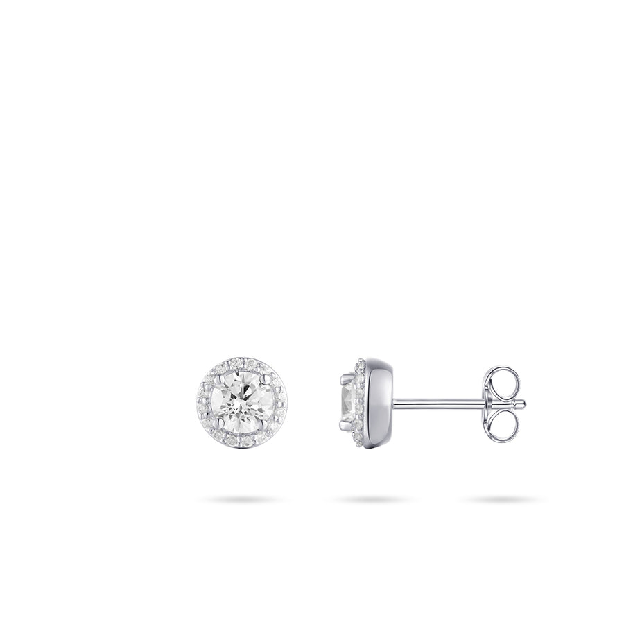 Gisser - Silver CZ Cluster Stud Earrings 7mm