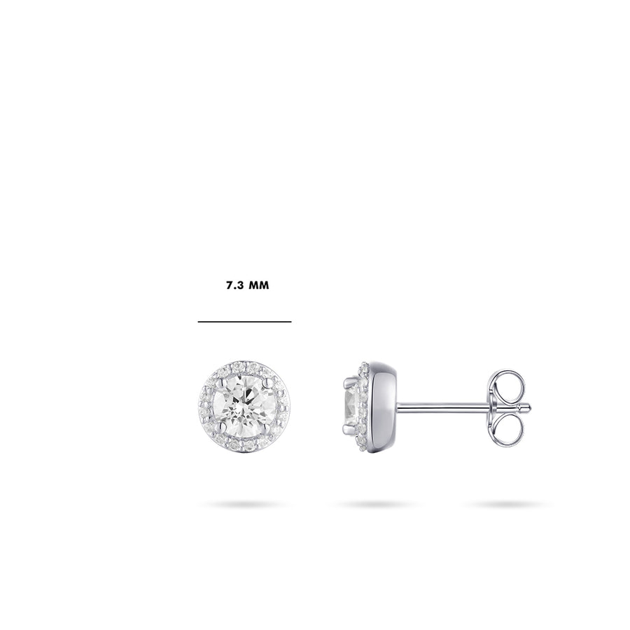 Gisser - Silver CZ Cluster Stud Earrings 7mm