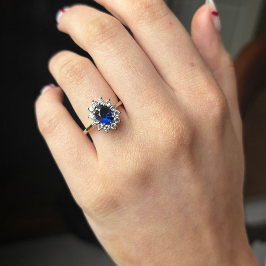 Lab Diamond & Sapphire Ring