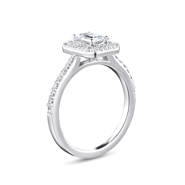 Emerald Cut Diamond Cluster Ring