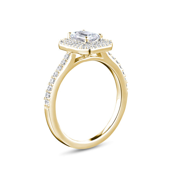 Emerald Cut Diamond Cluster Ring