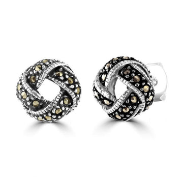 Marcasite Open Knot Earrings