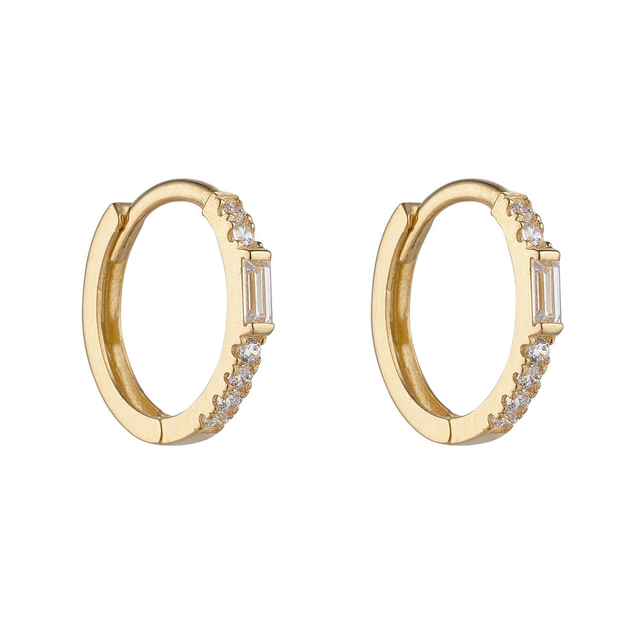 9ct Gold Hinged Cz Earrings