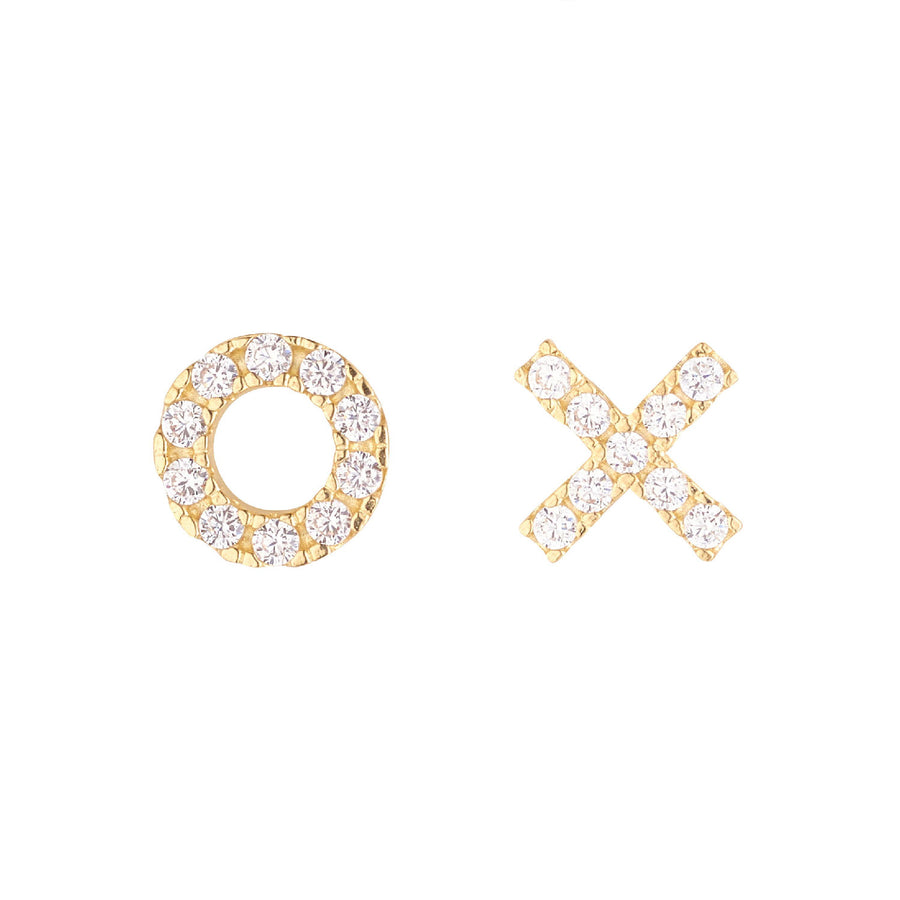 9ct Gold X and O Stud Earrings
