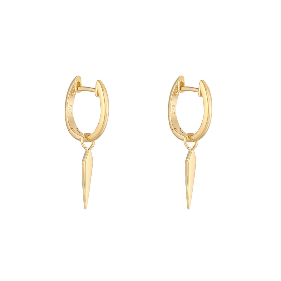 9ct Gold Spike Drop Earrings