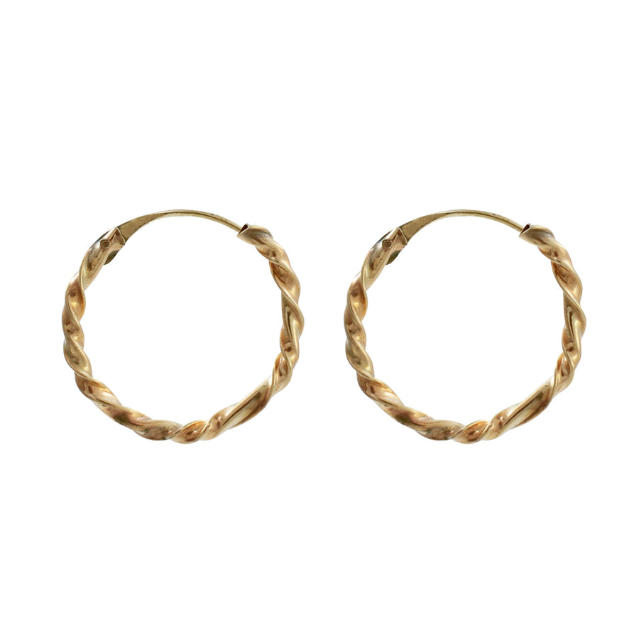 9ct Yellow Gold Twist Hoop Earrings