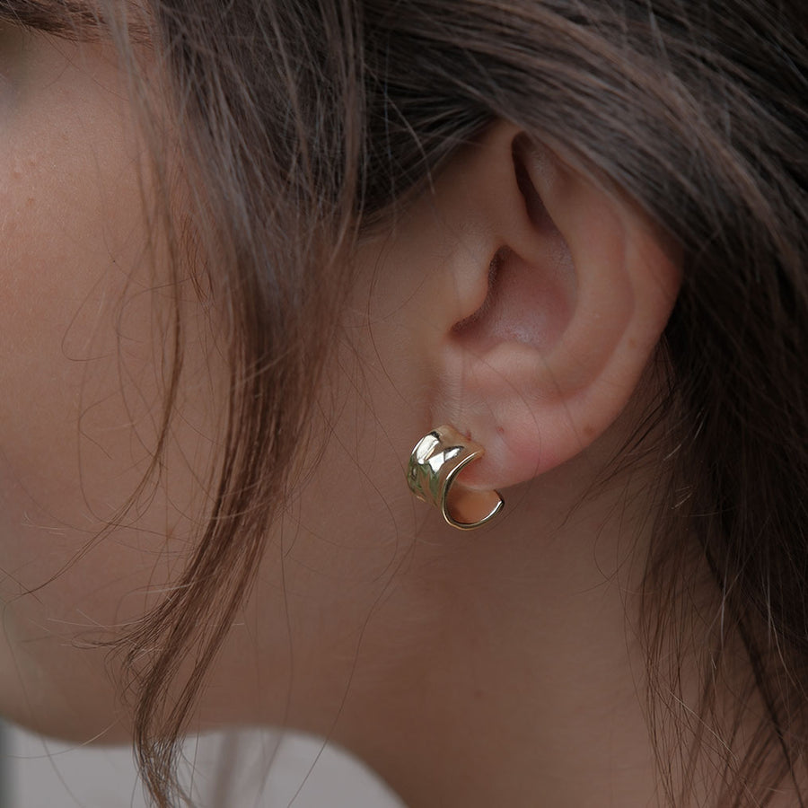 Mary-K - Gold Etruscan Hoop Earrings