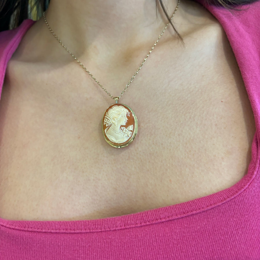9ct Gold Cameo Brooch and Pendant