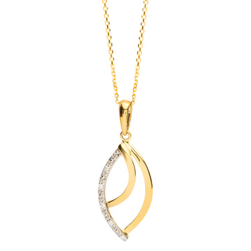 9ct Gold Open CZ Oval Necklace