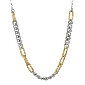 Fraboso - Lozenge & Curb Link Necklace Yellow
