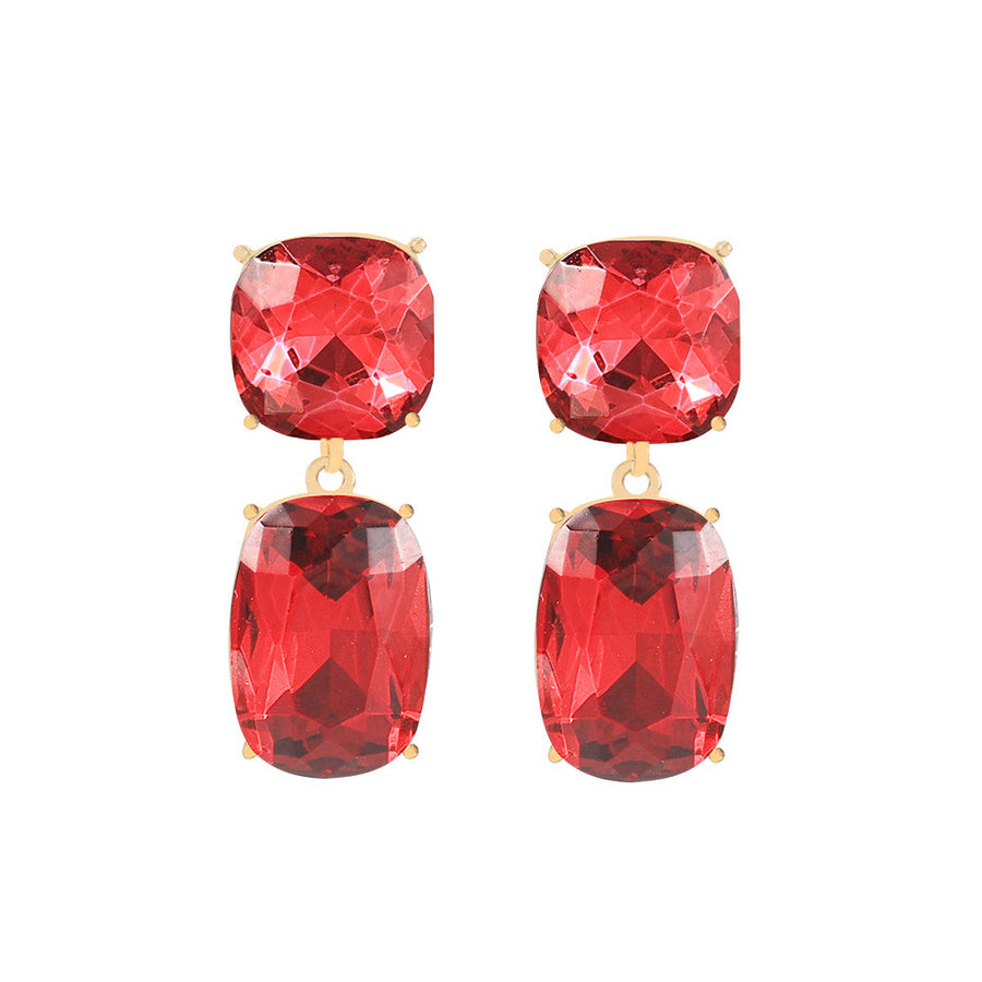 Knight & Day - Garnet Ruby Crystal Earrings