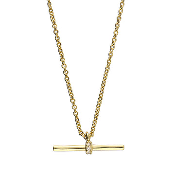 Silver  Gold Plated T-Bar Necklace