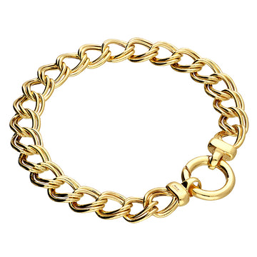 Silver Yellow Gold Plated Curb Link Bracelet