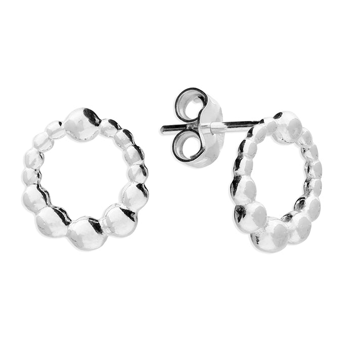 Sterling Silver Bead Circle Earrings