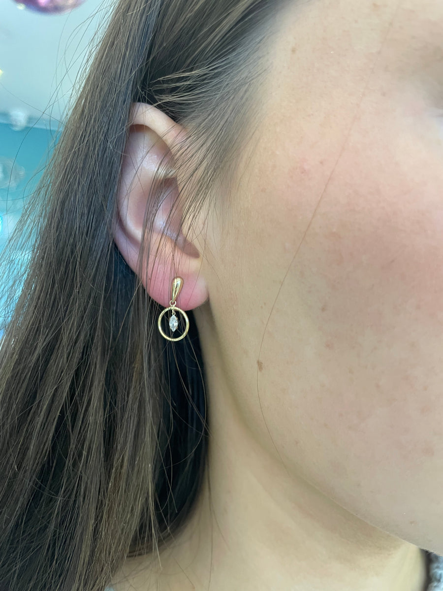 9ct Drop Circle Earrings