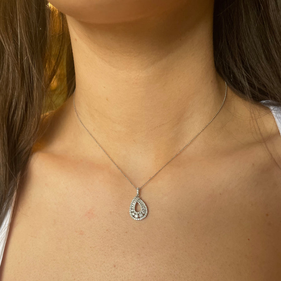 Diamond Pear Cluster Necklace