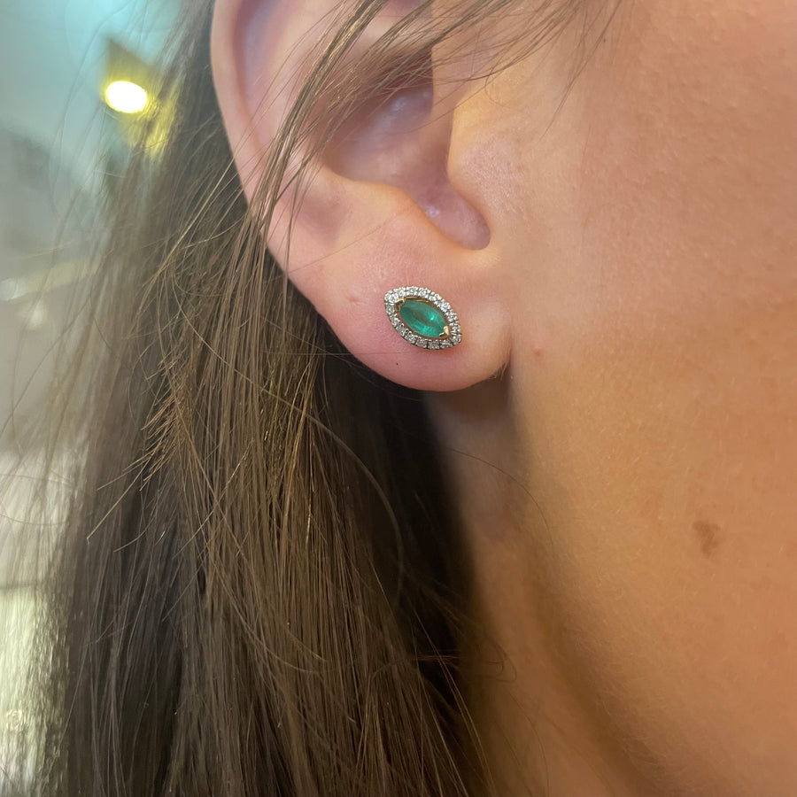 Emerald & Diamond Earrings
