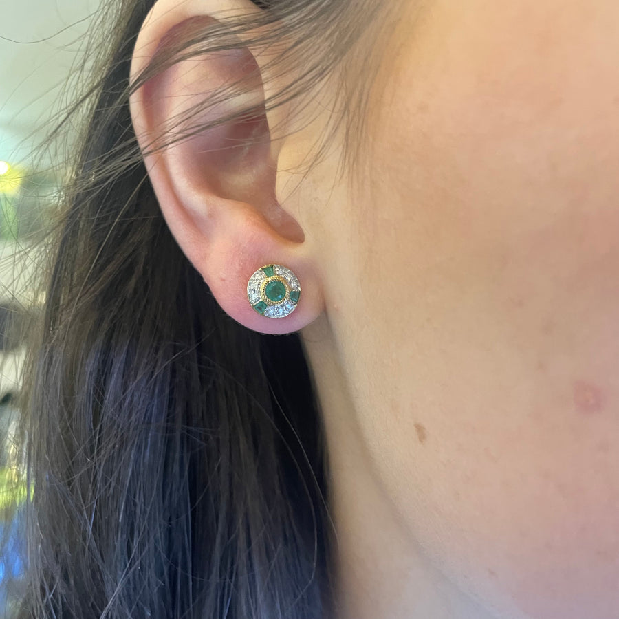 Emerald & Diamond Earrings