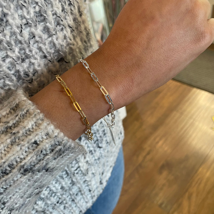Sterling Silver Paperclip Chain Bracelet
