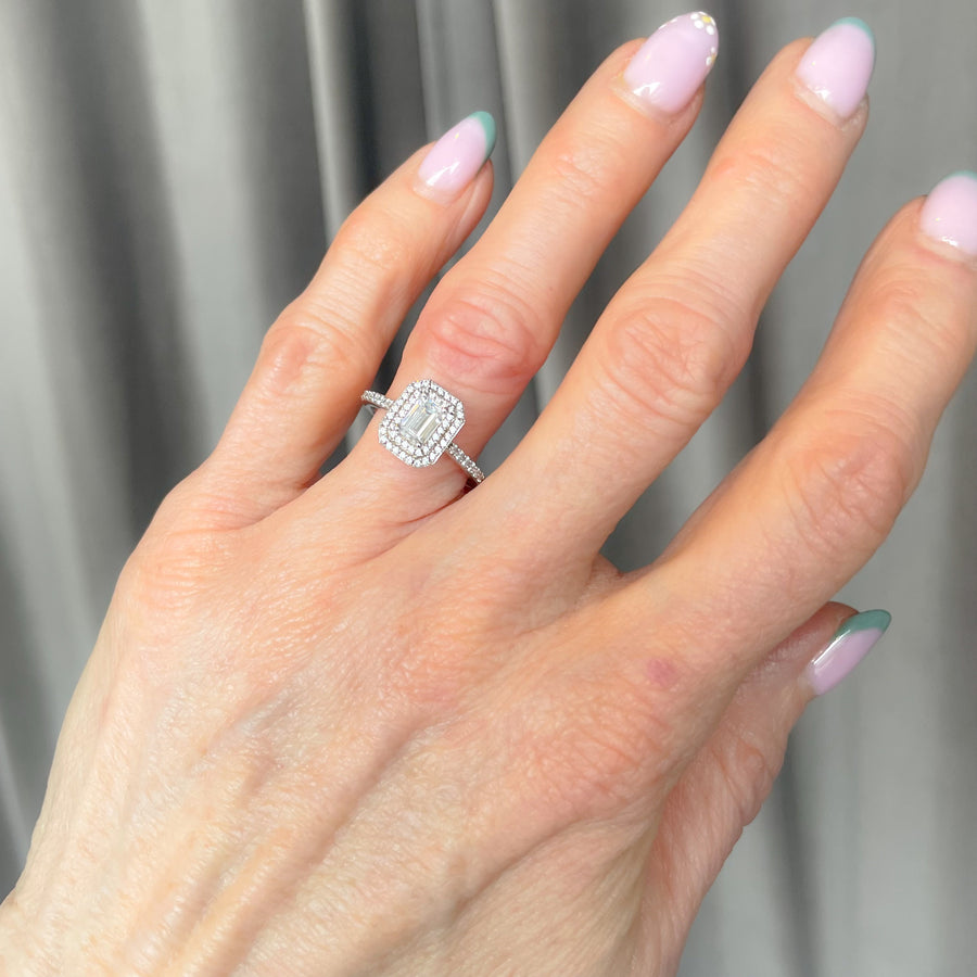Emerald Cut Diamond Cluster Ring