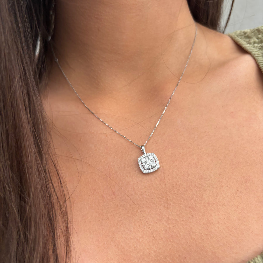 Lab Diamond Square Necklace