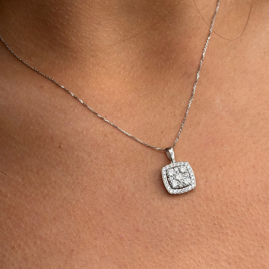 Lab Diamond Square Necklace