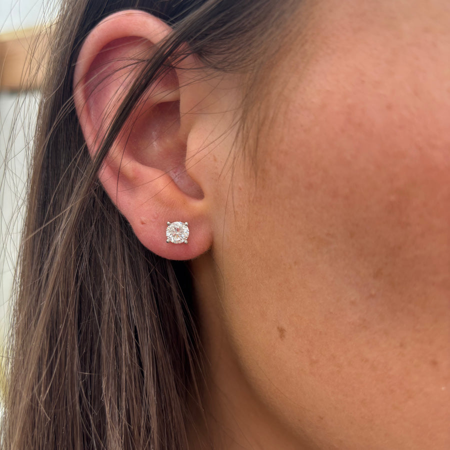 Lab Diamond Solitaire Earrings