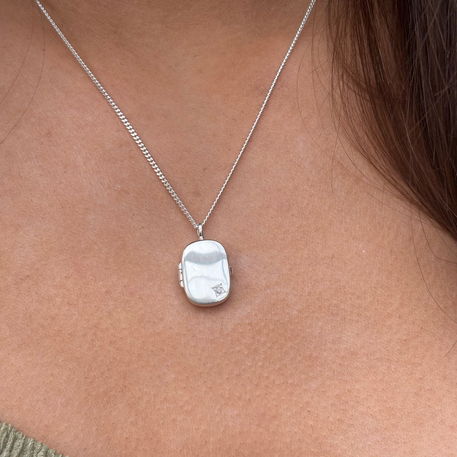 Sterling Silver Oblong Locket