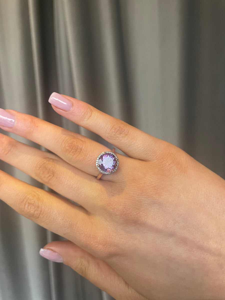 Amethyst & Diamond Ring