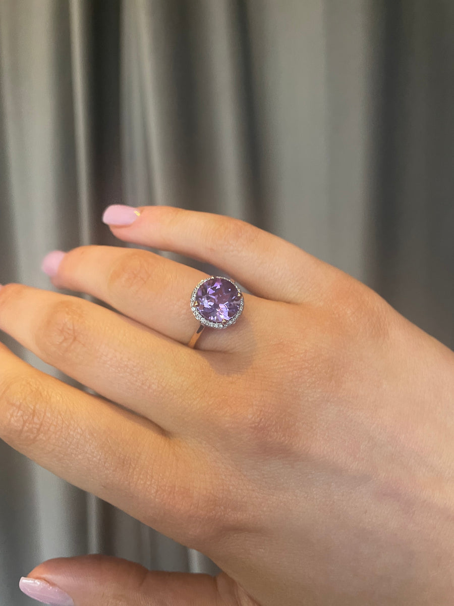 Amethyst & Diamond Ring
