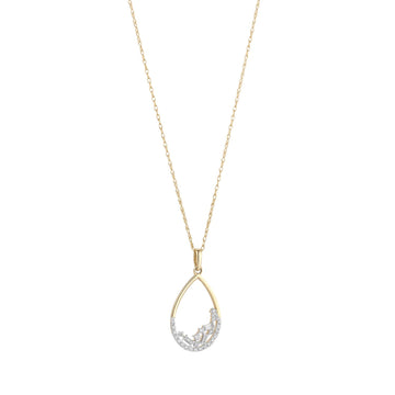 9ct Diamond Pear Drop Cluster Necklace